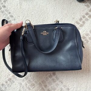 Coach Dark Blue Leather Satchel